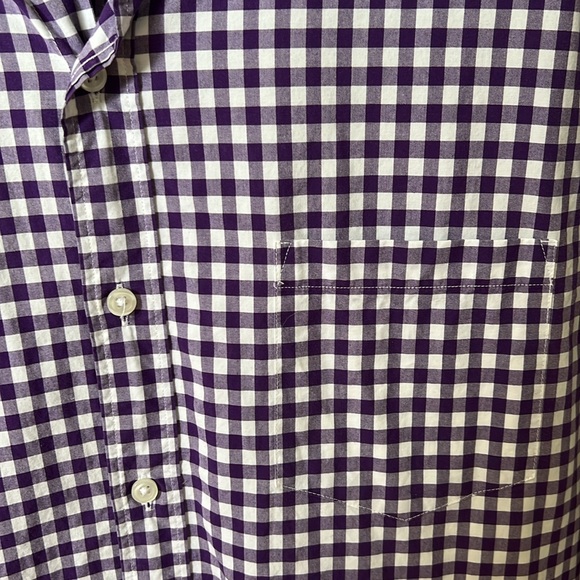 J.Crew men’s casual button up shirt. Purple check - Picture 4 of 4